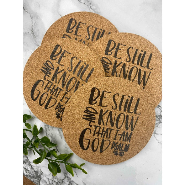 Be Still And Know That I Am God Cork Coasters